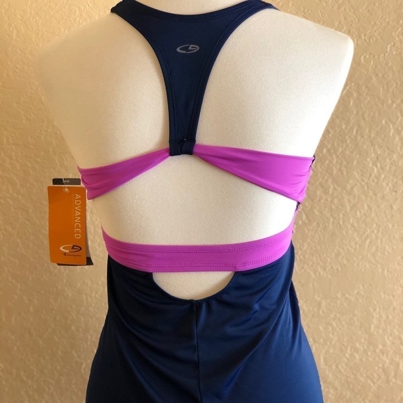 C9 By Champion Cut out Blue Purple Tankini Top size S - Picture 2 of 8